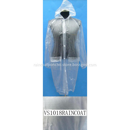 Adult Plastic Transparent Ladies Raincoat